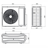 Gree multi split klíma kültéri egység 10.6 kW - max. 4 beltéri - méretrajz