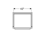 Geberit myDay alsó szekrény mosdóhoz, egy fiókkal, 49.5x41x43cm, fehér színű/magasfényű lakkozott (Y824060000) - méretrajz