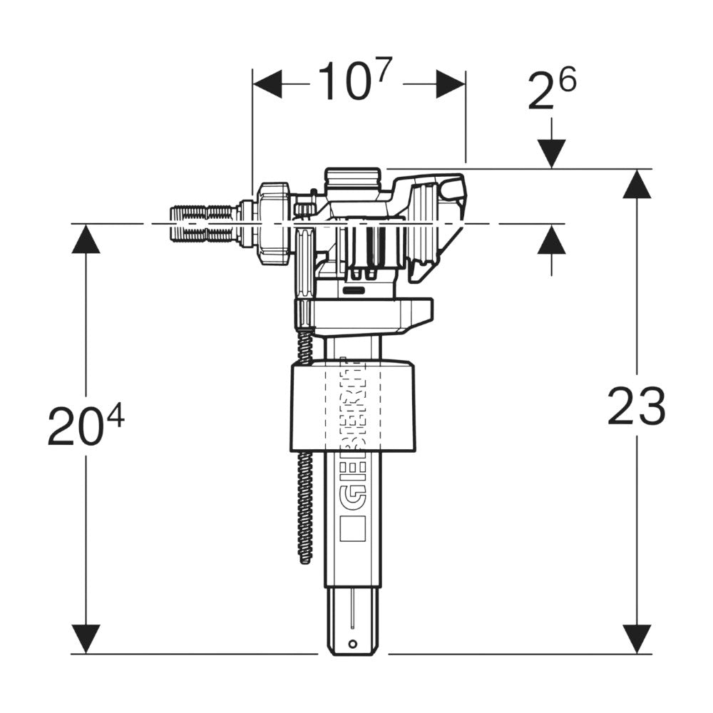 Geberit 383 töltőszelep falba épített öblítőtartályhoz, 3/8" csatlakozócsonk (240.705.00.1)