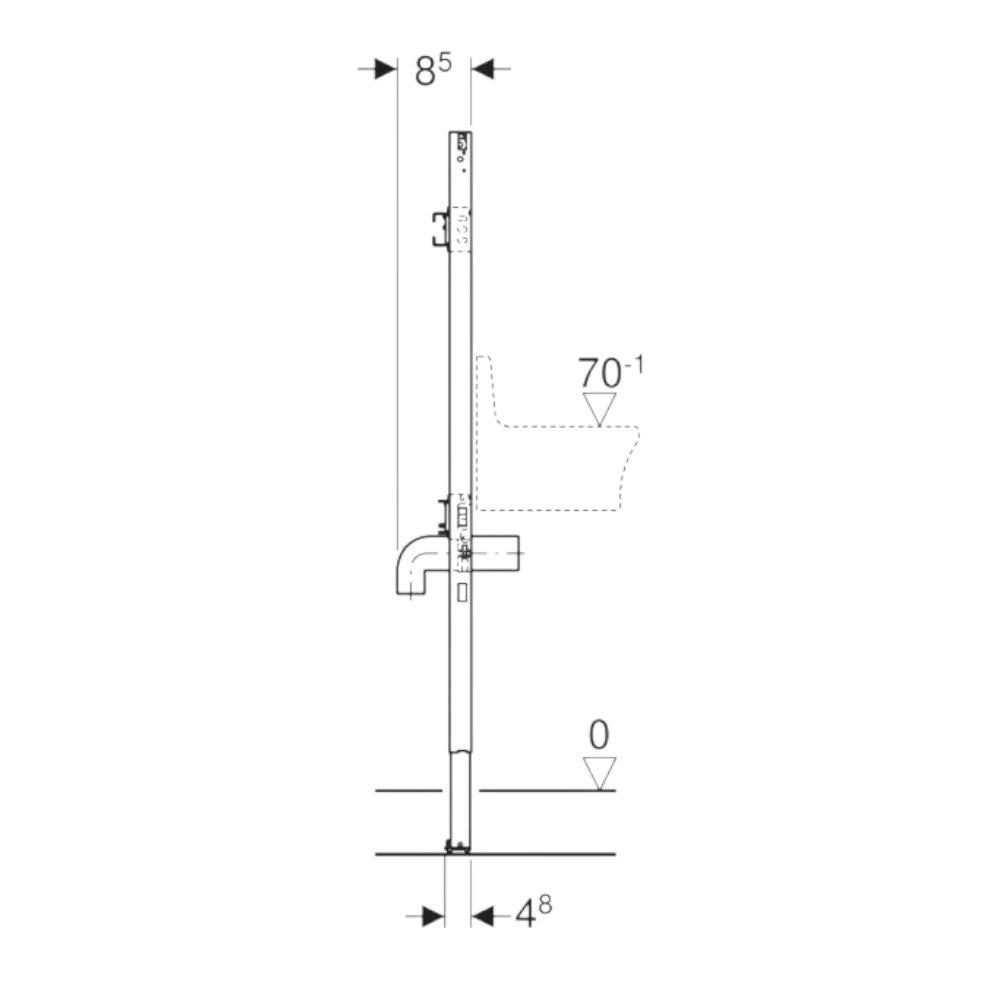 Geberit Duofix szerelőelem kiöntőhöz, 130cm, falon kívüli csaptelephez (G111.450.00.2)