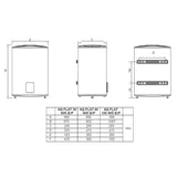 Hajdu Aquastic AQ Flat WIFI F50 ErP szögletes elektromos vízmelegítő (2111613550) - méretrajz