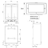 Hajdu Aquastic AQ Flat F50 ErP szögletes elektromos vízmelegítő (2111614412) - méretrajz