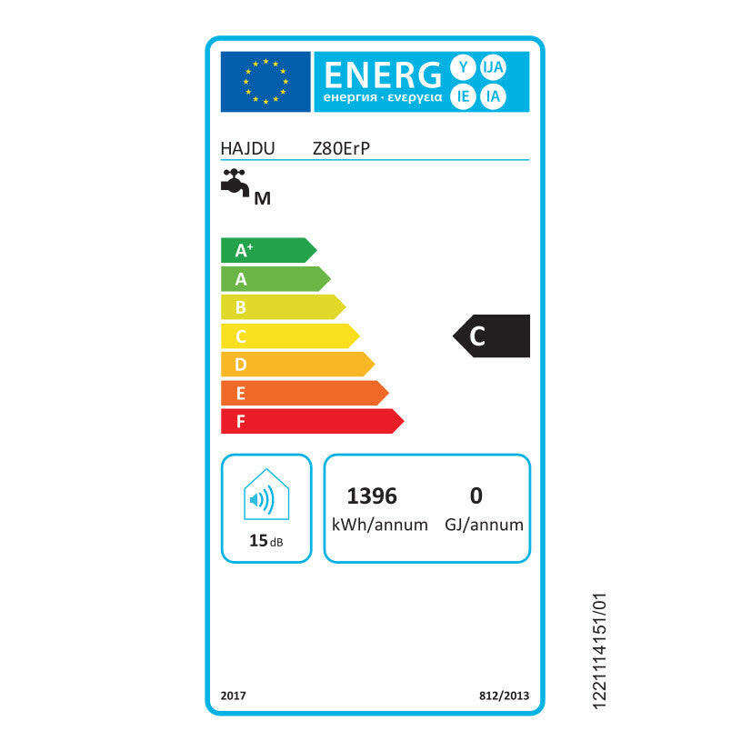 Hajdu Z-80 ErP elektromos forróvíztároló 80 literes 1800 watt fali függőleges (2111811115)-2