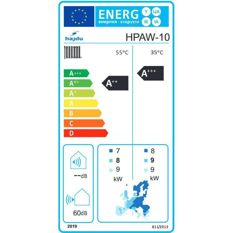 Hajdu HPAW - 10 NE levegő - víz fűtési/hűtési hőszivattyú 10kW, 1fázis, R32, elektromos fűtés nélkül (2239999618)
