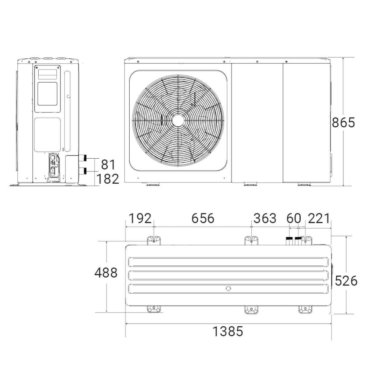 Hajdu HPAW - 16 NE levegő - víz fűtési/hűtési hőszivattyú 16kW, 3fázis, R32, elektromos fűtés nélkül (2239999621)