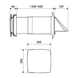 Hajdu AIR HR60 egyhelyiséges hővisszanyerős szellőztető (2436000010) - méretrajz