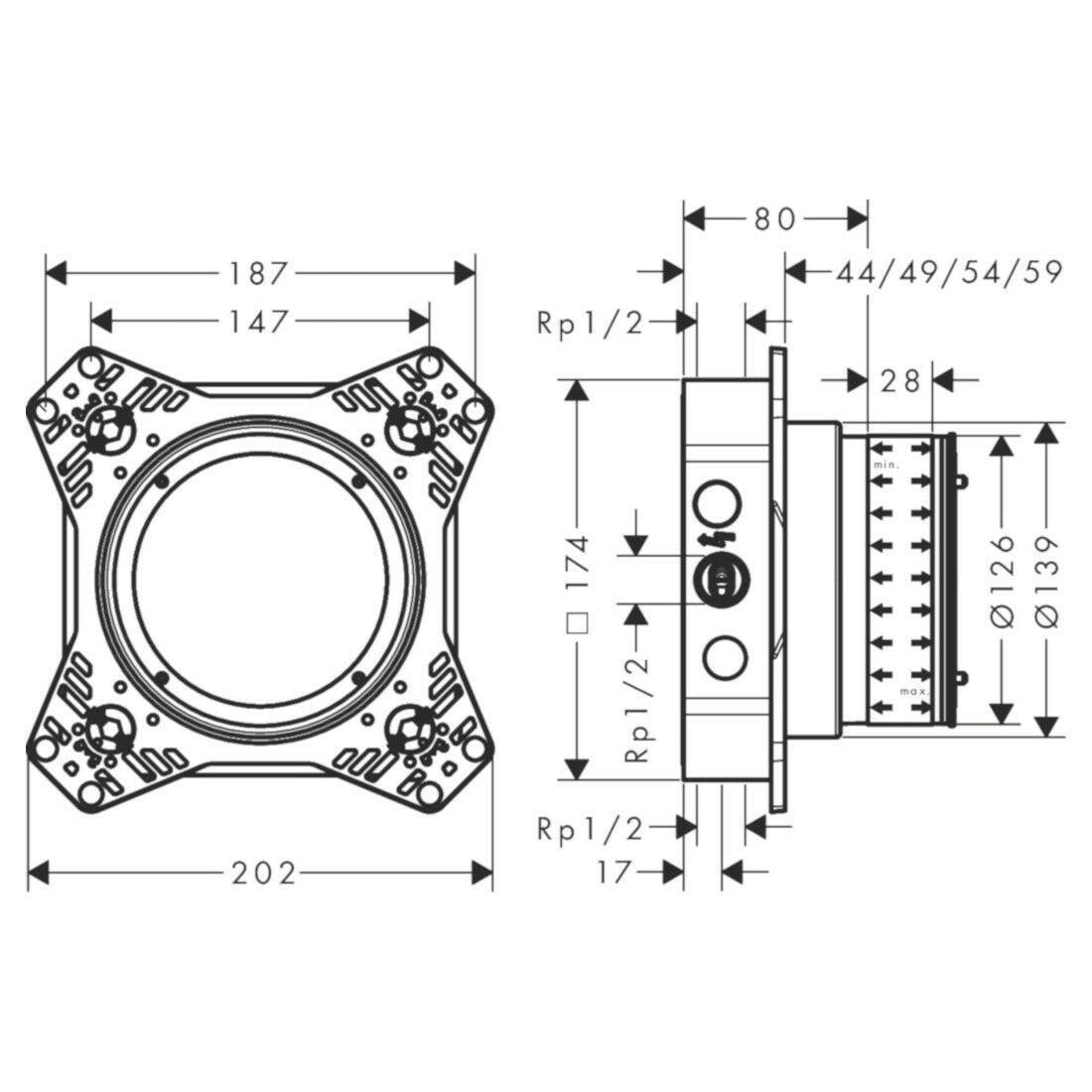 Hansgrohe iBox 2 alaptest (01500180)