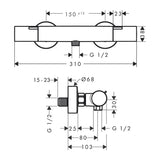 Hansgrohe Ecostat Fine zuhany csaptelep termosztátos, hőfokkorlátozóval, króm (13323000)