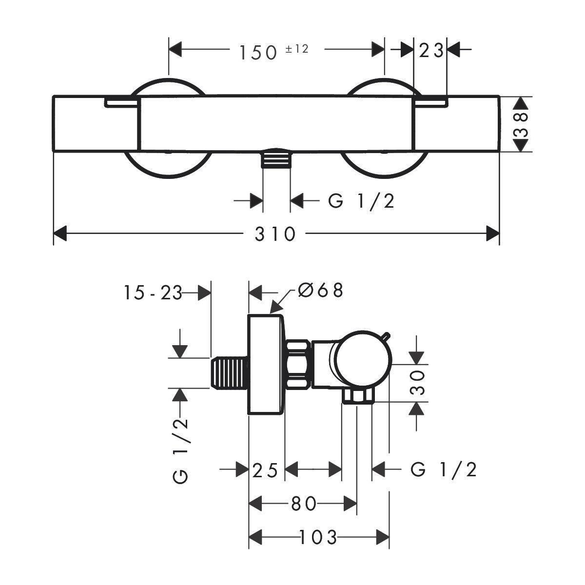 Hansgrohe Ecostat Fine zuhany csaptelep termosztátos, króm (13324000)