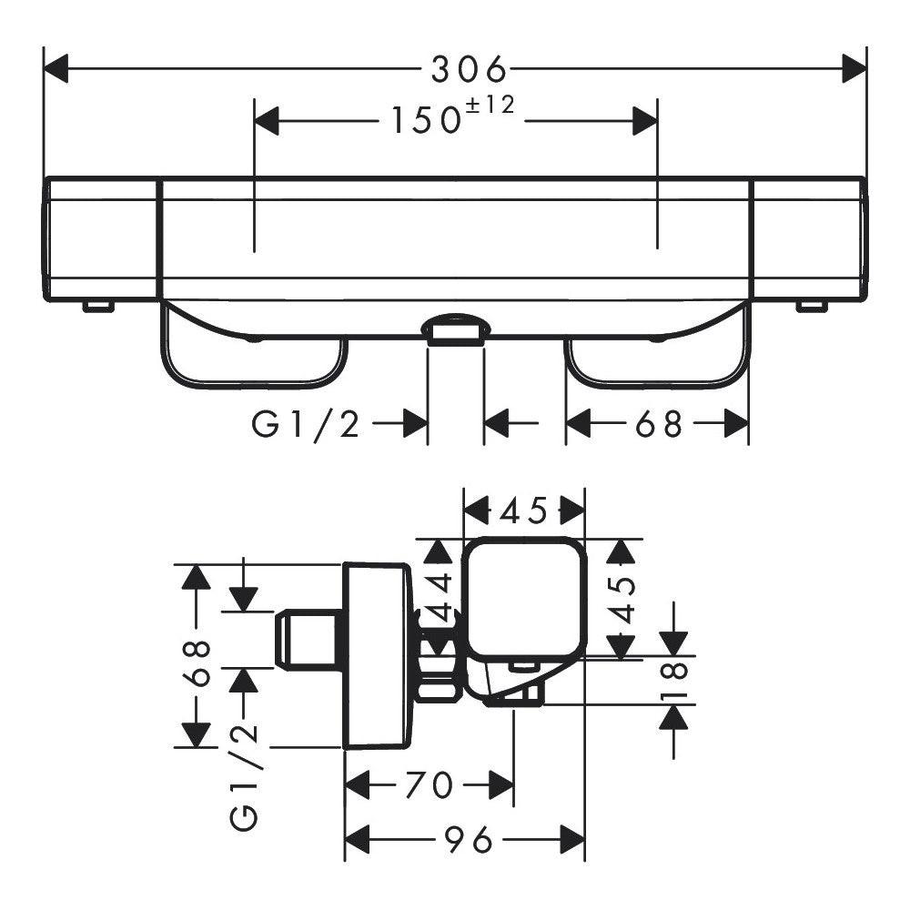 Hansgrohe Ecostat E termosztátos zuhanycsaptelep (15773000)