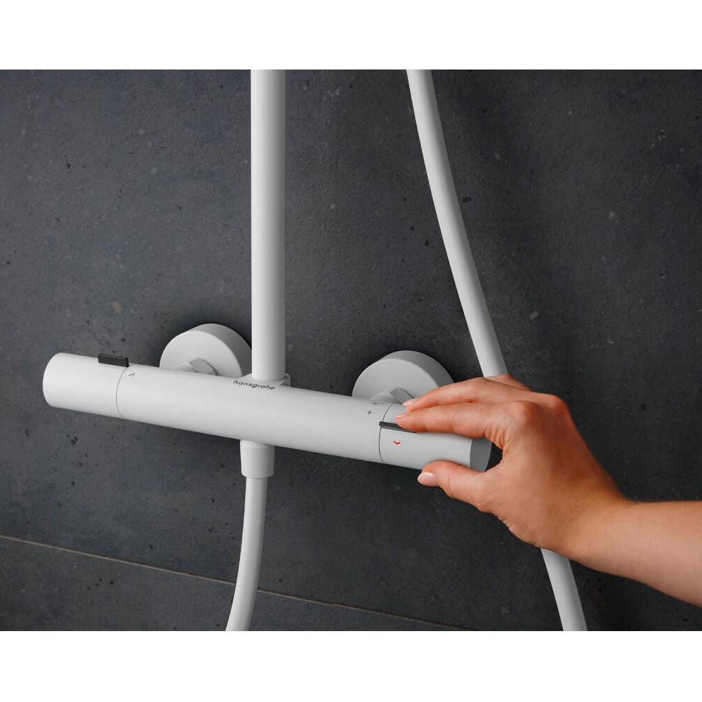 Hansgrohe Pulsify S Puro zuhanyrendszer termosztátos, kézizuhany 1jet, matt fehér (24222700)