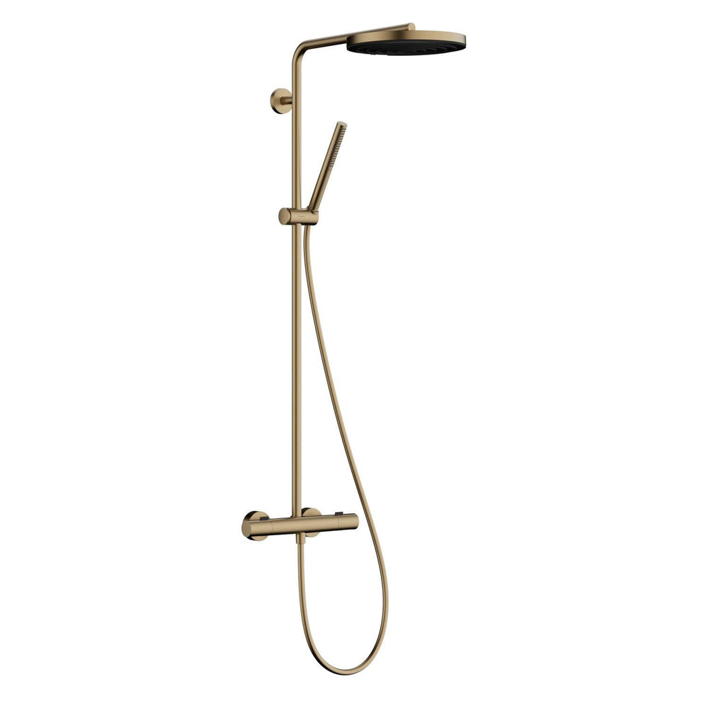 Hansgrohe Pulsify S Puro zuhanyrendszer termosztátos, EcoSmart, kézizuhany 1jet, szálcsiszolt bronz (24223140)
