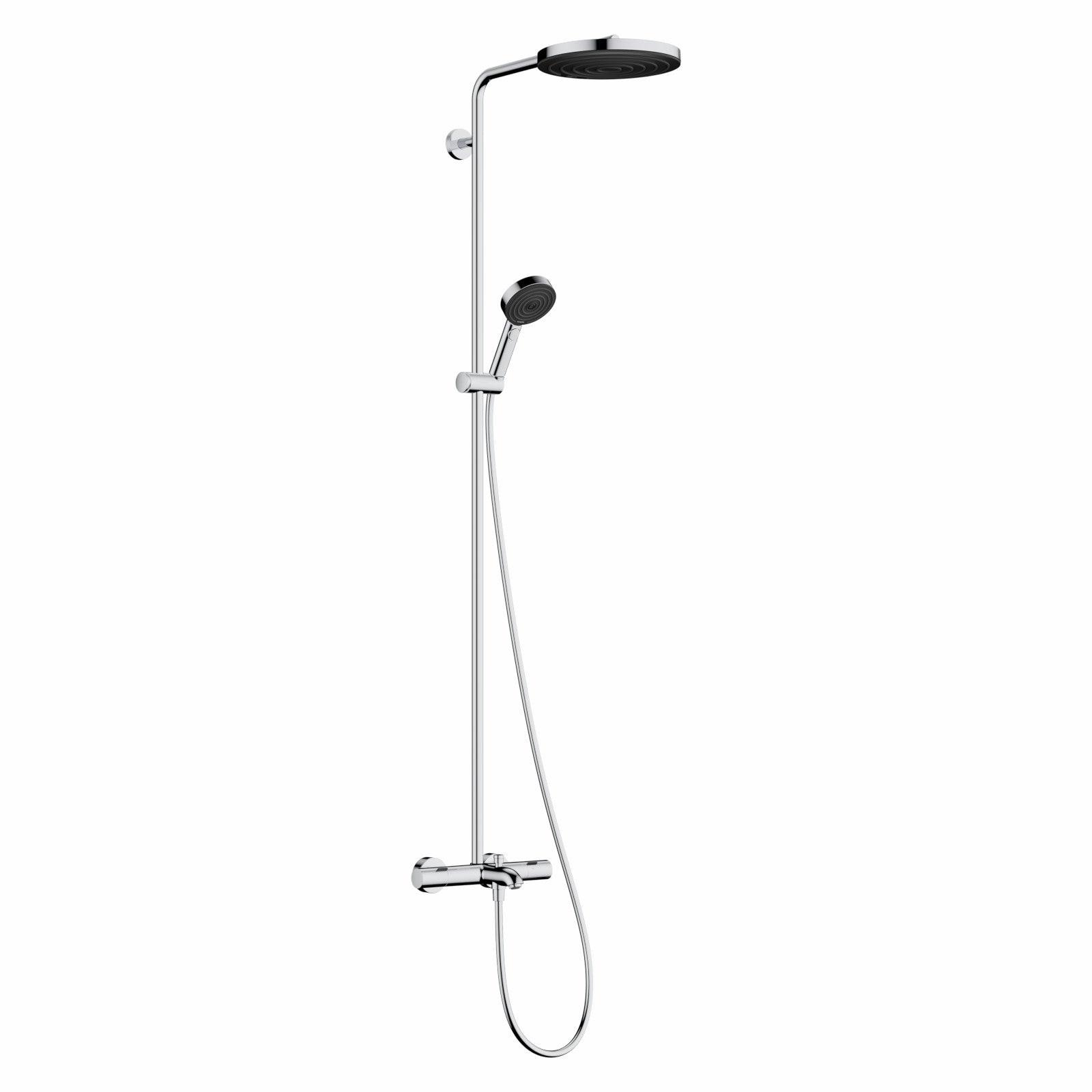 Hansgrohe Pulsify S Puro zuhanyrendszer termosztátos kád csaptelep, EcoSmart, kézizuhany 3jet, króm (24232000)