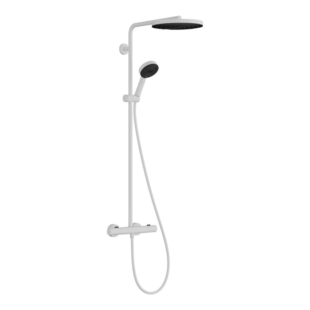 Hansgrohe Pulsify S Puro zuhanyrendszer termosztátos, kézizuhany 3jet, matt fehér (24236700)