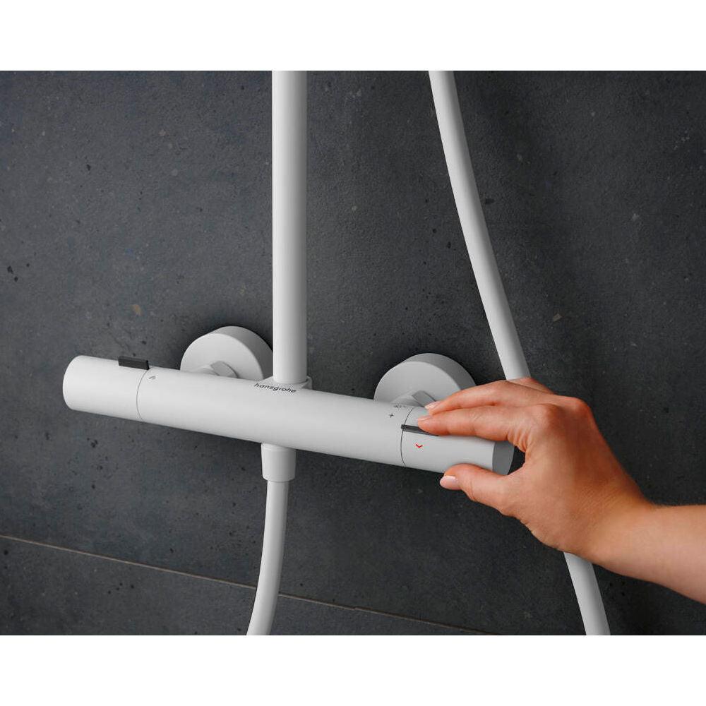 Hansgrohe Pulsify S Puro zuhanyrendszer termosztátos, kézizuhany 3jet, matt fehér (24236700)