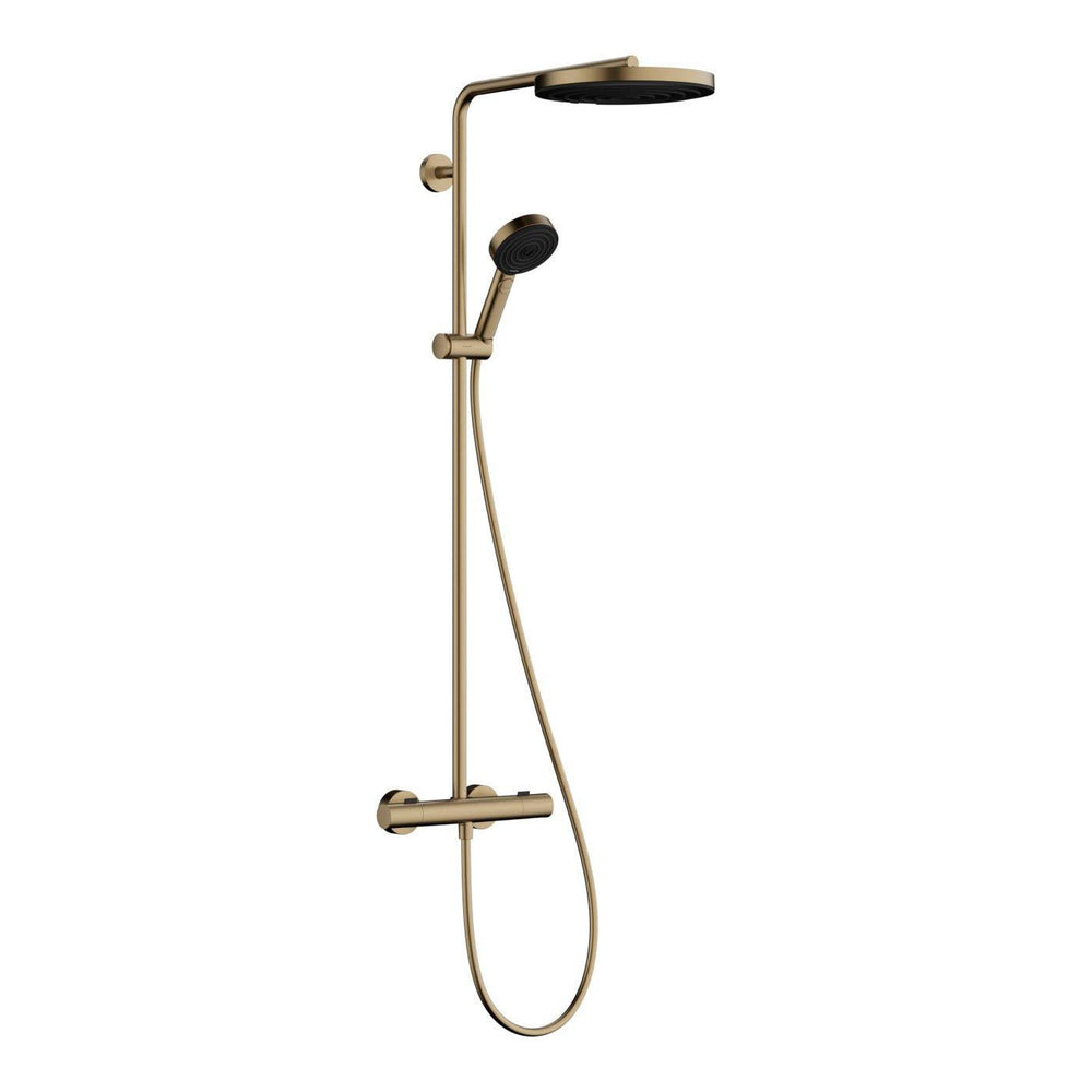 Hansgrohe Pulsify S Puro zuhanyrendszer termosztátos, EcoSmart, kézizuhany 3jet, szálcsiszolt bronz (24237140)