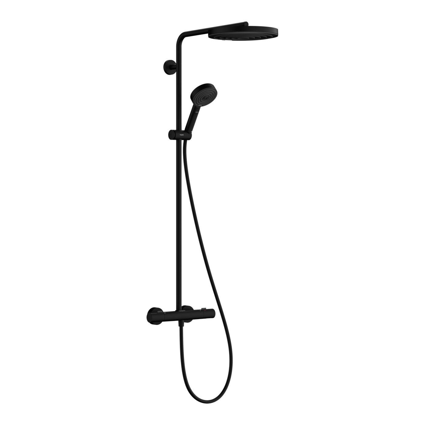 Hansgrohe Pulsify S Puro zuhanyrendszer termosztátos, EcoSmart, kézizuhany 3jet, matt fekete (24237670)