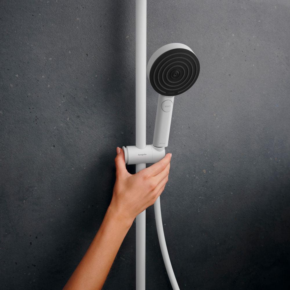 Hansgrohe Pulsify S Puro zuhanyrendszer termosztátos, EcoSmart, kézizuhany 3jet, matt fehér (24237700)
