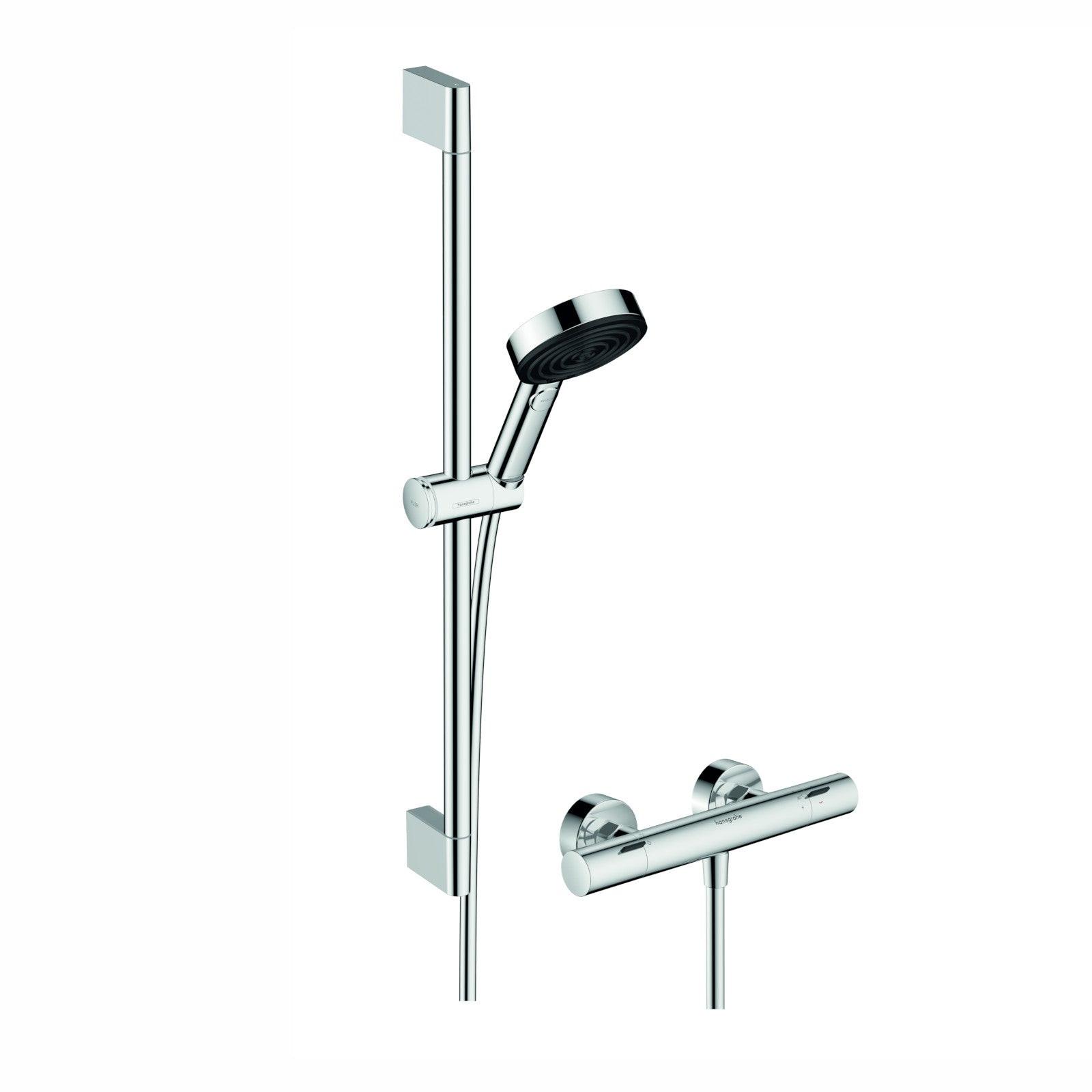 Hansgrohe Pulsify Select S zuhany rendszer termosztátos, 65cm - es zuhanyrúd, króm (24262000)