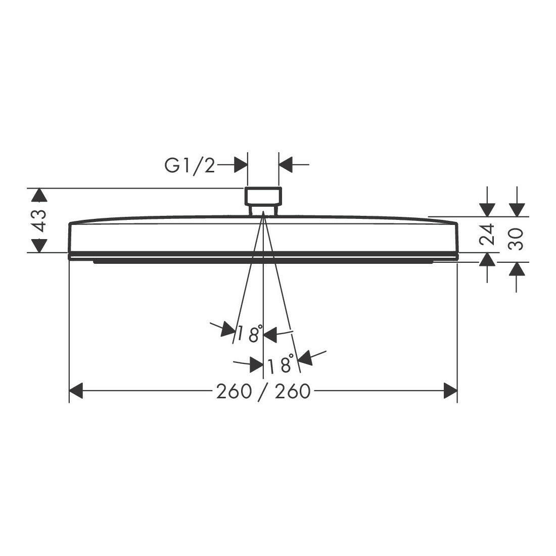 Hansgrohe Pulsify E zuhanyfej, 1 jet, 260x260 mm, matt fekete-4