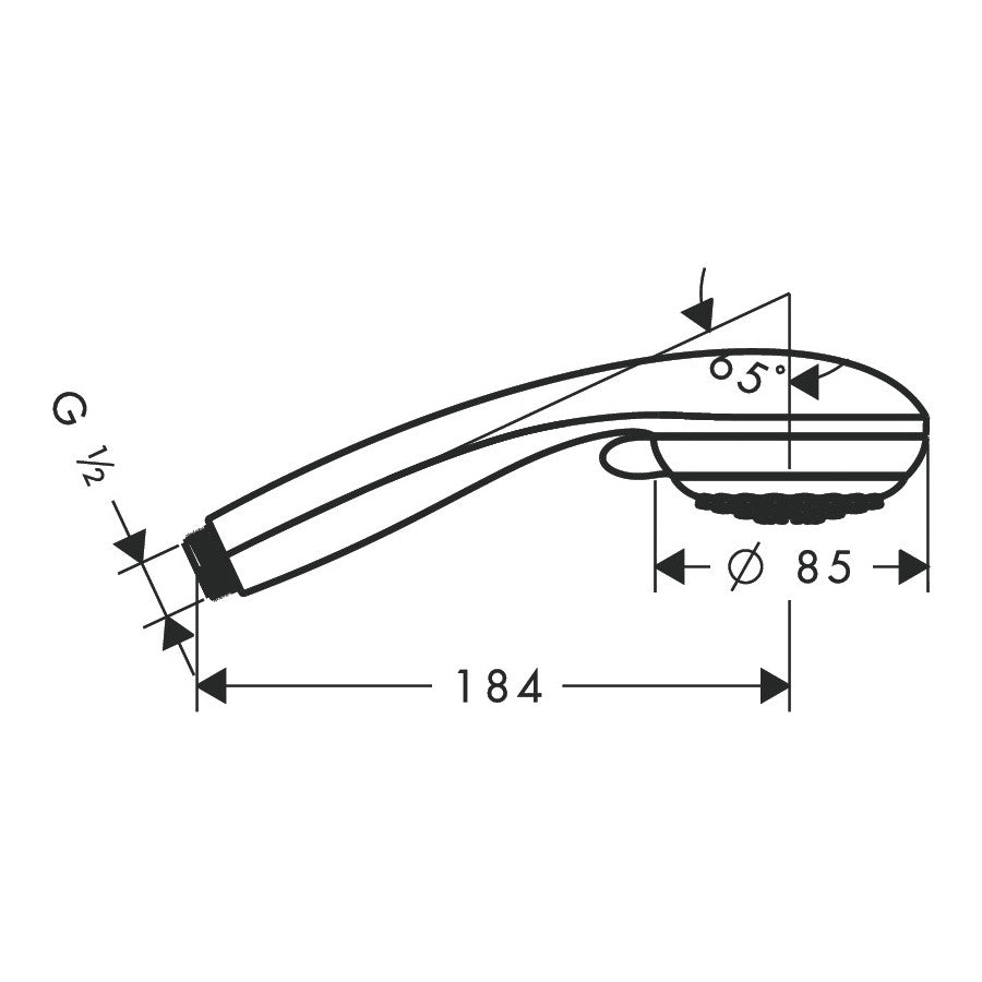 Hansgrohe Crometta 85 Variojet kézizuhany (28562000) - méretrajz