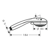 Hansgrohe Crometta 85 Variojet kézizuhany (28562000) - méretrajz