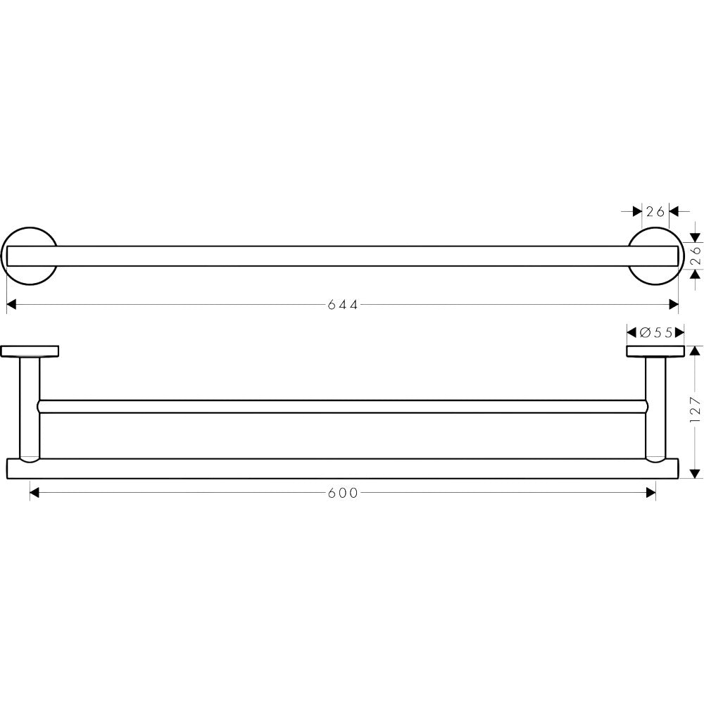 Hansgrohe Logis Universal dupla törölközőtartó, króm (41712000)
