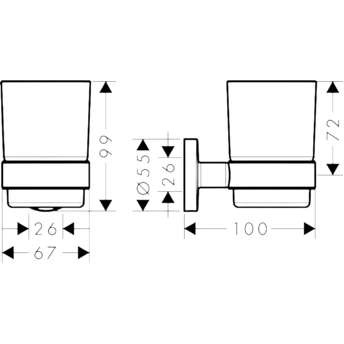 Hansgrohe Logis Universal fogkefetartó, króm (41718000)