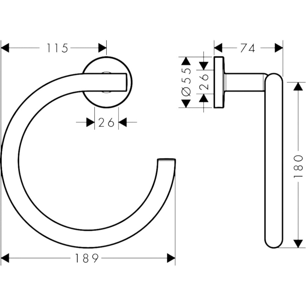Hansgrohe Logis Universal törölközőtartó gyűrű, króm (41724000)