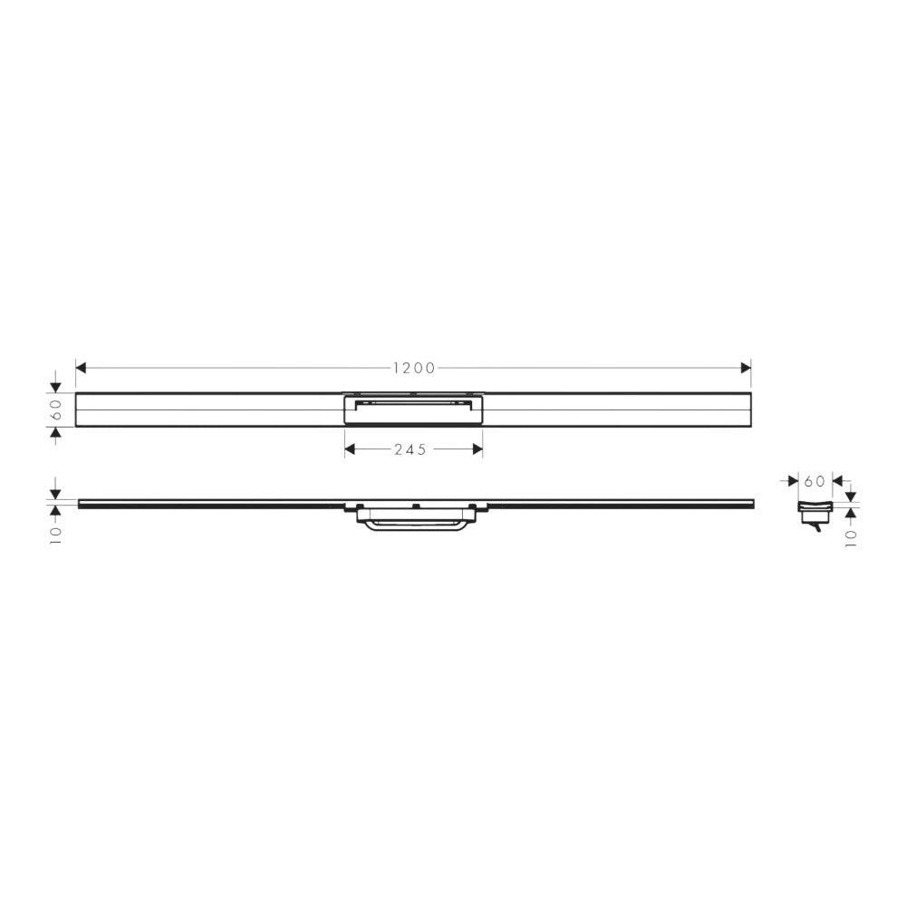 Hansgrohe RainDrain Flex zuhanylefolyó színkészlet 120 cm, formára vágható, szálcsiszolt rozsdamentes acél (56047800)