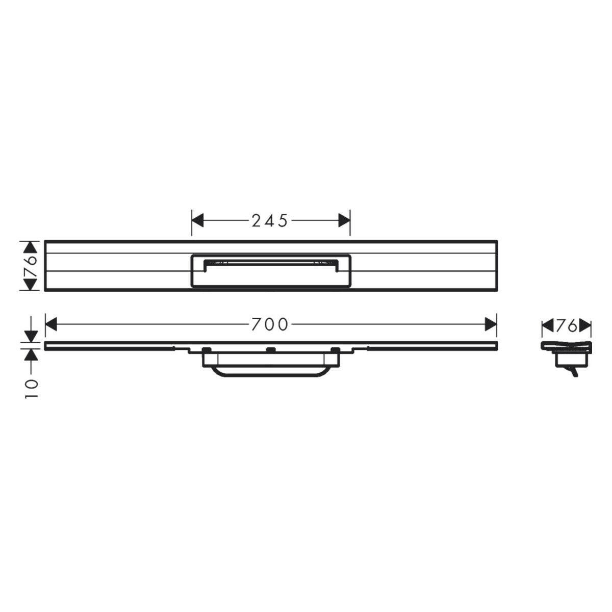 Hansgrohe RainDrain Flex zuhanylefolyó színkészlet 70 cm, formára vágható, fali, króm-2