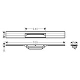 Hansgrohe RainDrain Flex zuhanylefolyó színkészlet 70 cm, formára vágható, fali, matt fekete-2