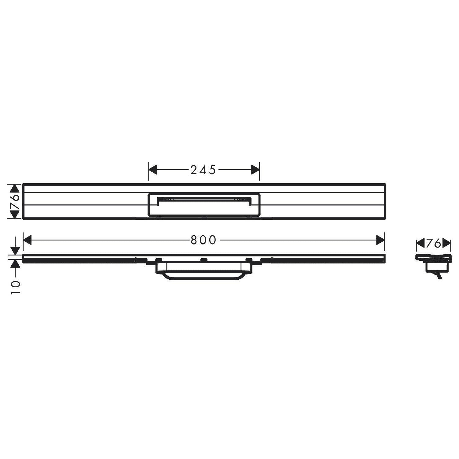 Hansgrohe RainDrain Flex zuhanylefolyó színkészlet 80 cm, formára vágható, fali, króm-2