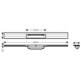 Hansgrohe RainDrain Flex zuhanylefolyó színkészlet 80 cm, formára vágható, fali, króm-2