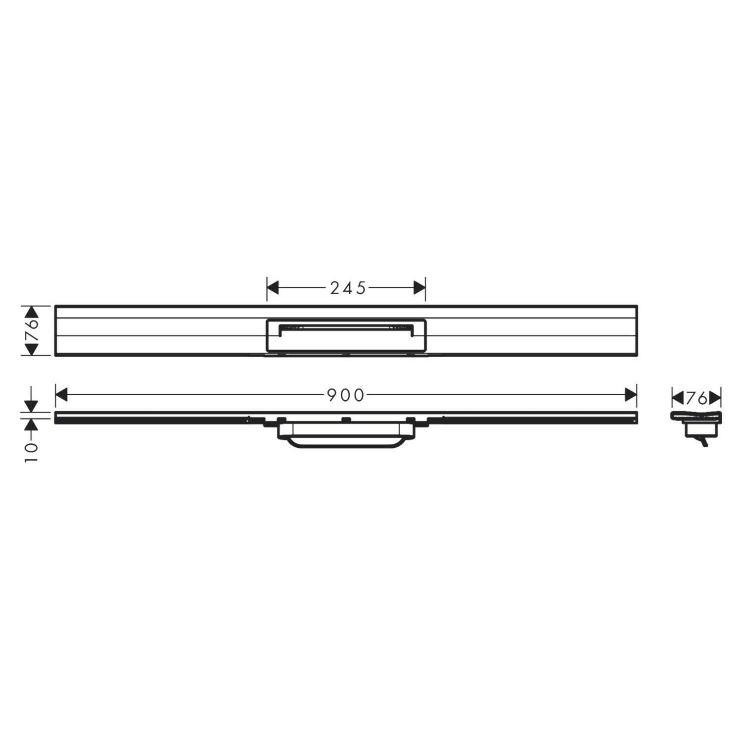 Hansgrohe RainDrain Flex zuhanylefolyó színkészlet 90 cm, formára vágható, fali, króm-2