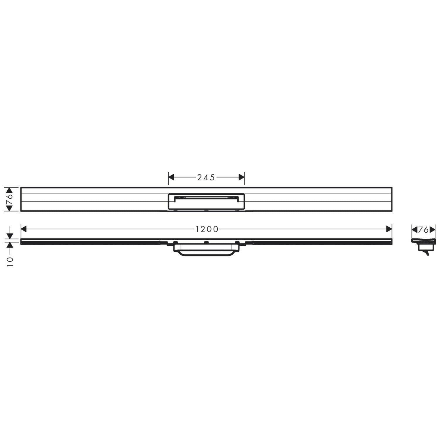 Hansgrohe RainDrain Flex zuhanylefolyó színkészlet 120 cm, formára vágható, fali, szálcs. fekete-2