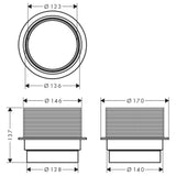 Hansgrohe RainDrain Spot magasságkiegyenlítő kiegészítő elem, króm-2