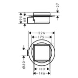 Hansgrohe RainDrain Spot Folyóka 15 x 15 cm rostély, cserélhető  rostély, rozsdamentes acél hatású-2