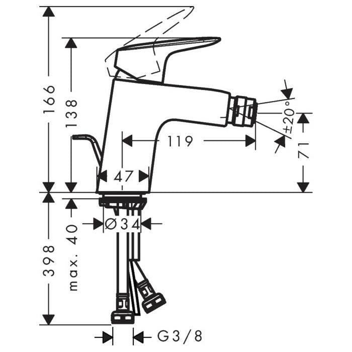 Hansgrohe Logis egykaros bidécsaptelep (71204000)