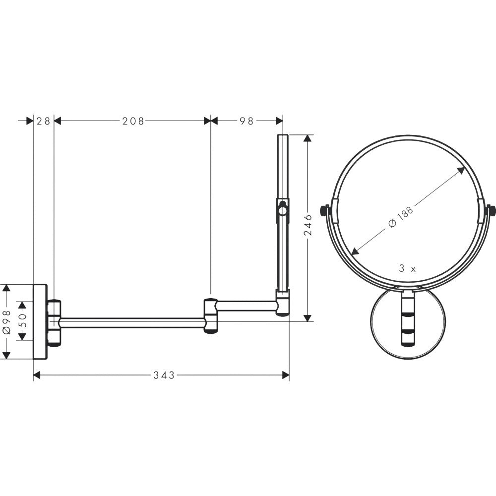 Hansgrohe Logis Universal borotválkozótükör  (73561000)