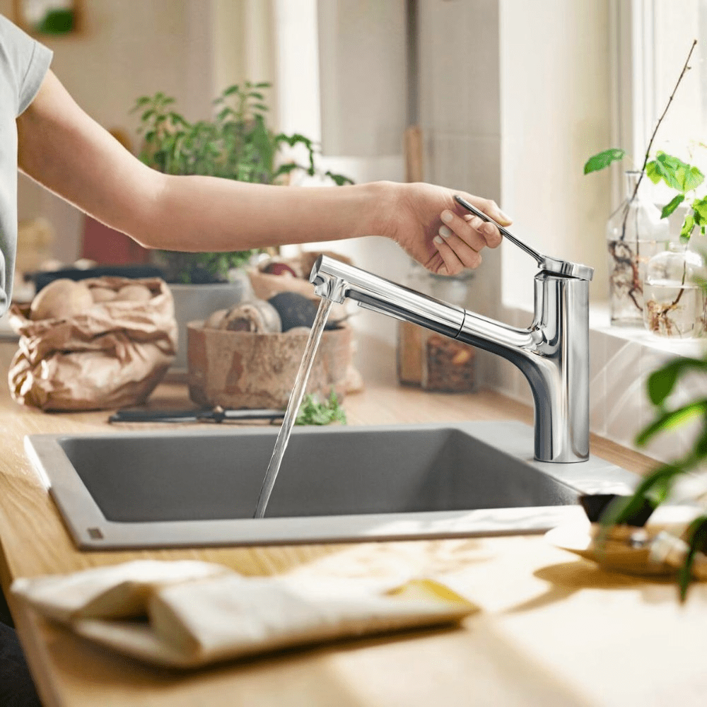 Hansgrohe Zesis M33 konyhai csaptelep 150 Eco, kihúzható kifolyó, 2jet ( 74810000 )