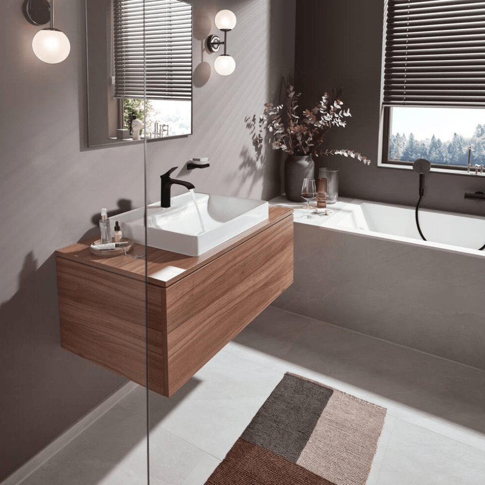 Hansgrohe Vivenis mosdócsaptelep 110, lefolyógarnitúra nélkül, matt fekete ( 75022670 )