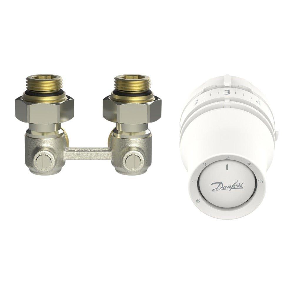 Danfoss H - idom szett sarok - RLV - KB H - idom: 3/4” - 1/2” + Redia RA KLIKK fej (015G5331)