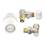 Danfoss radiátorszelep szett sarok - RA-IN 1/2” szelep + Redia RA 015G3380 + RLV-S visszatérő (015G5333)