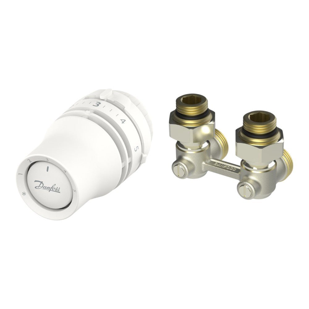 Danfoss H - idom szett sarok - RLV - KB H - idom: 3/4” - 1/2” + Redia RA KLIKK fej (015G5331)