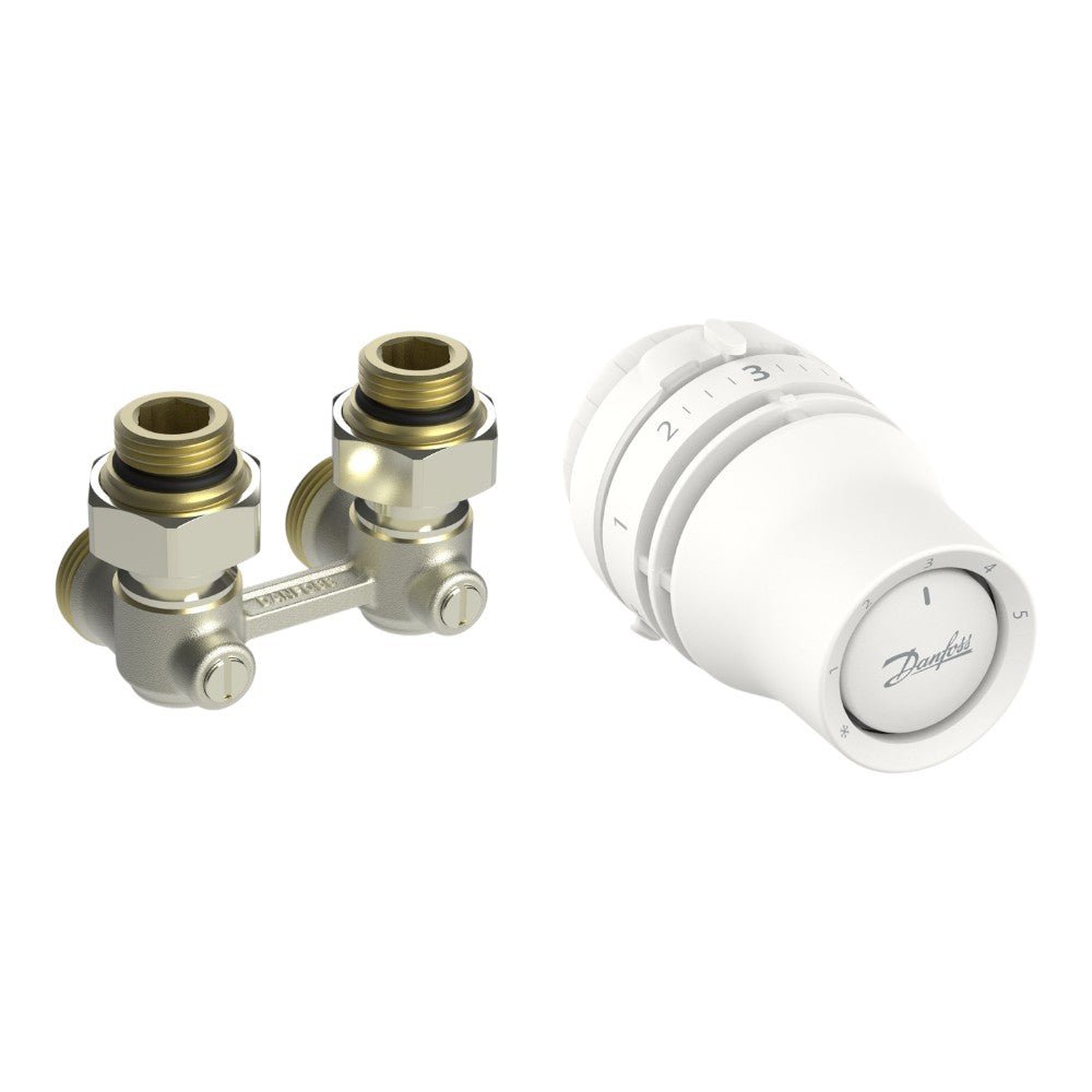 Danfoss H - idom szett sarok - RLV - KB H - idom: 3/4” - 1/2” + Redia RA KLIKK fej (015G5331)