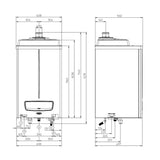 Immergas Victrix PRO 80 kondenzációs gázkazán, fűtő 73 kW (3.025619) - méretrajz