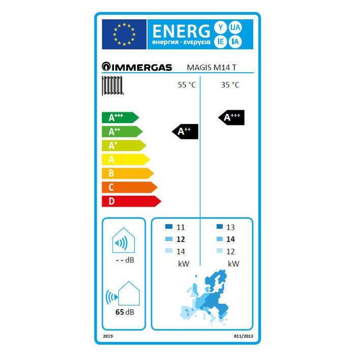Immergas Magis M 14 T monoblokkos, levegő - víz hőszivattyú, 3 fázis, R32