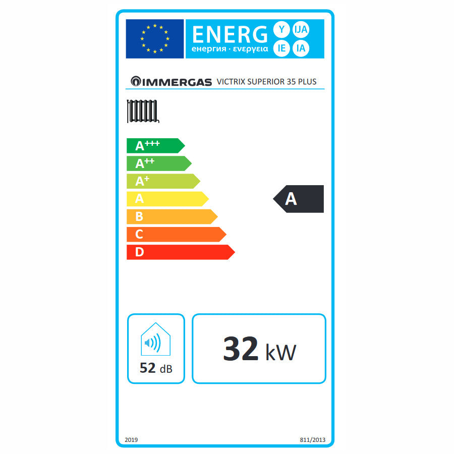 Immergas Victrix Superior 35 Plus fűtő kondenzációs kazán (3.033014) - energiacímke