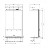 Immergas Victrix Extra 12 Plus kondenzációs gázkazán, fűtő 12 kW, tároló előkészítéssel - méretrajz